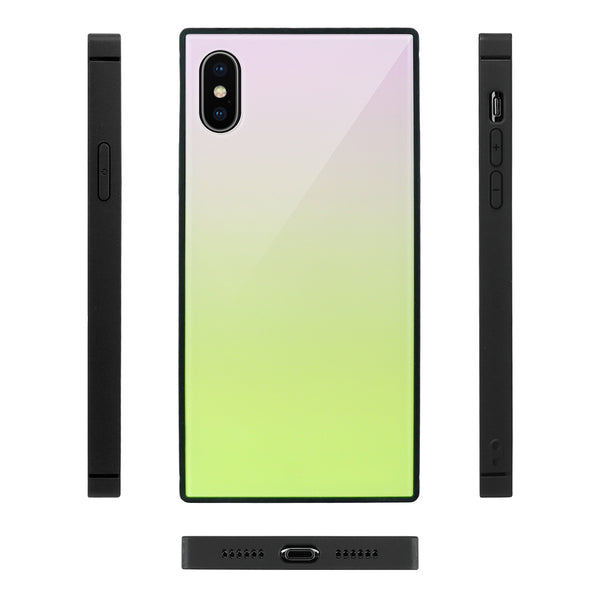 3D Vibes, Pink/Green - Tempered Glass Phone Case