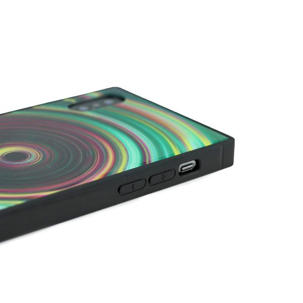 Concentric Vibes, Green - Tempered Glass Phone Case