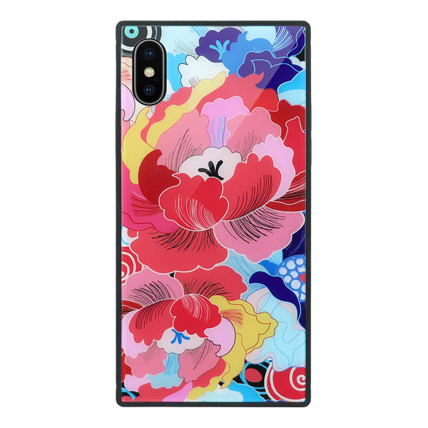 Blooming Peonies - Tempered Glass Phone Case