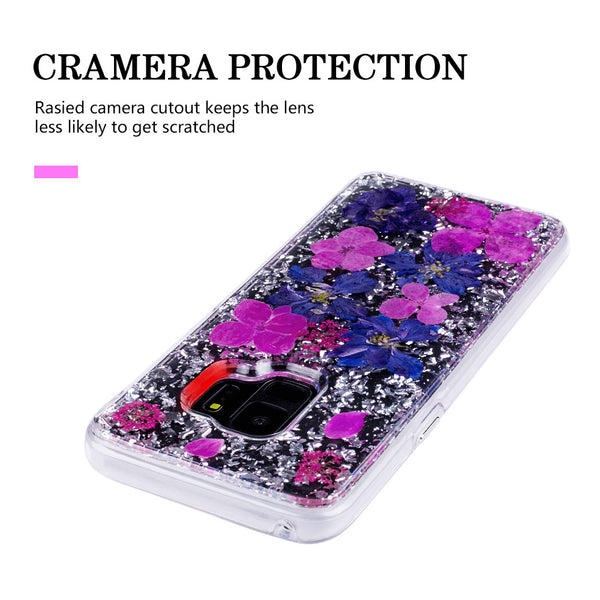 Silver Purple Flowers, Floral Case | Made with Genuine Flowers