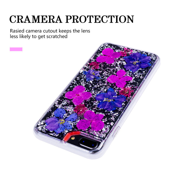 Silver Purple Flowers, Floral Case | Made with Genuine Flowers