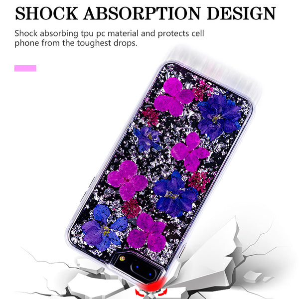 Silver Purple Flowers, Floral Case | Made with Genuine Flowers