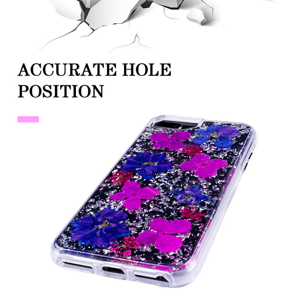 Silver Purple Flowers, Floral Case | Made with Genuine Flowers