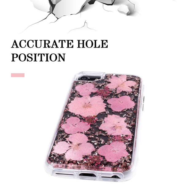 Golden Pink Flowers, Floral Case | Made with Genuine Flowers