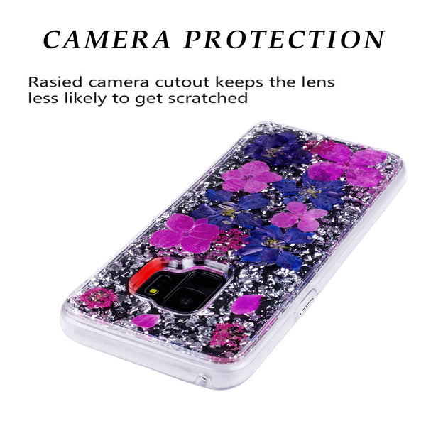 Silver Purple Flowers, Floral Case | Made with Genuine Flowers