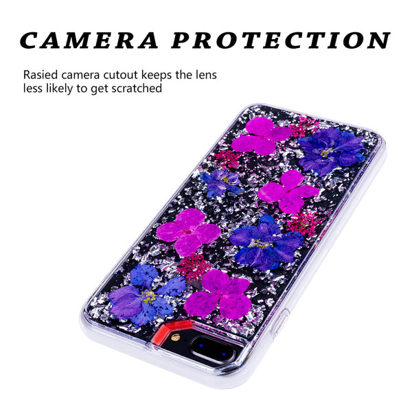 Silver Purple Flowers, Floral Case | Made with Genuine Flowers