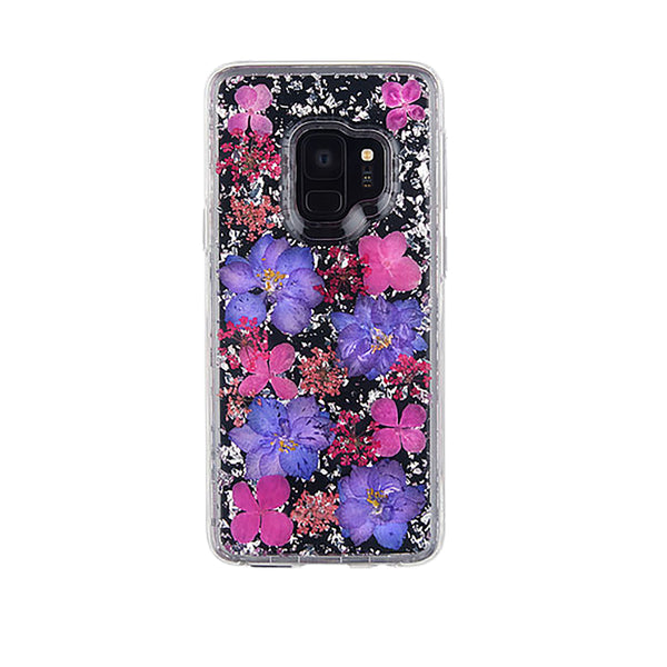 Silver Purple Flowers, Floral Case | Made with Genuine Flowers