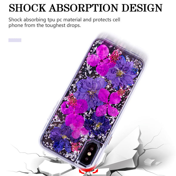Silver Purple Flowers, Floral Case | Made with Genuine Flowers