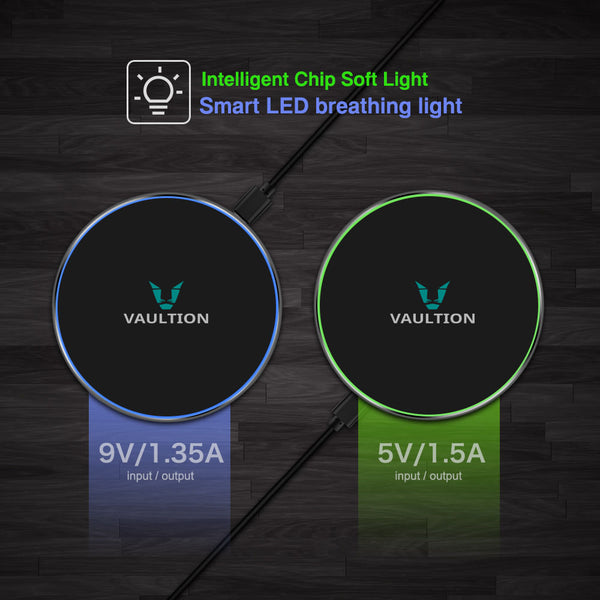 QI Ultra Slim Fast Wireless Charging Pad | Black | iPhone & Android Micro-B Port receivers included