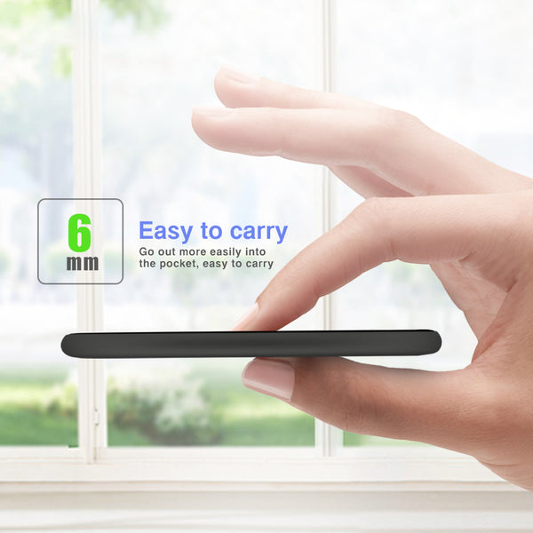 QI Ultra Slim Fast Wireless Charging Pad | Black | iPhone & Android Micro-B Port receivers included