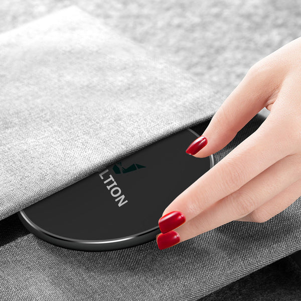 QI Ultra Slim Fast Wireless Charging Pad | Black | iPhone & Android Micro-B Port receivers included