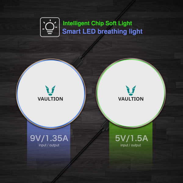 QI Ultra Slim Fast Wireless Charging Pad | Black | iPhone & Android Micro-B Port receivers included