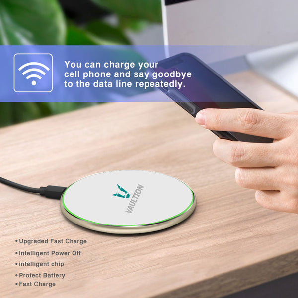 QI Ultra Slim Fast Wireless Charging Pad | Black | iPhone & Android Micro-B Port receivers included
