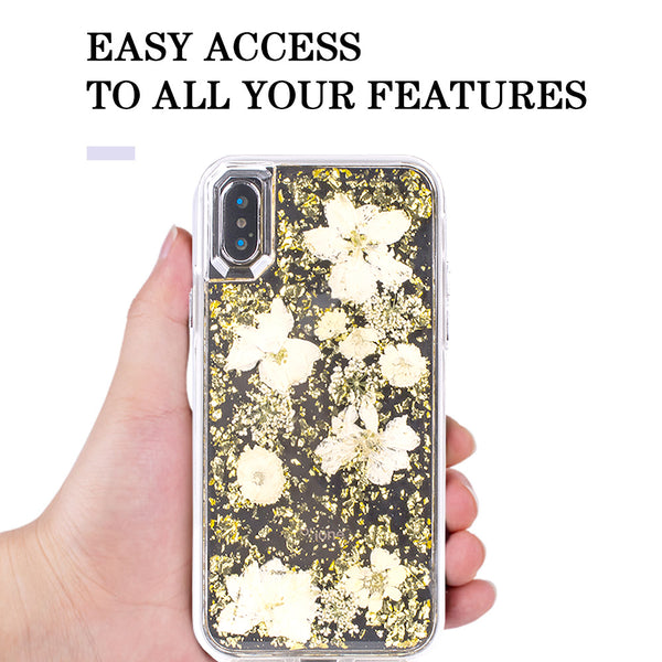 Golden Yellow Flowers, Floral Case | Made with Genuine Flowers