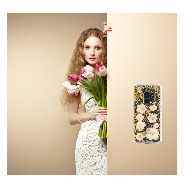 Golden Yellow Flowers, Floral Case | Made with Genuine Flowers