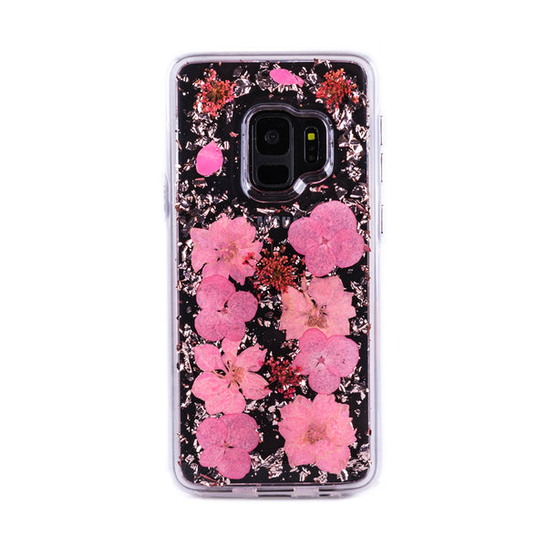 Golden Pink Flowers, Floral Case | Made with Genuine Flowers