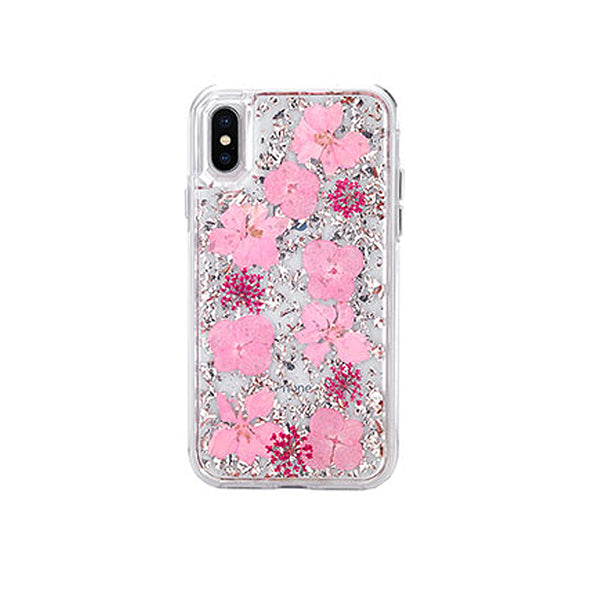 Golden Pink Flowers, Floral Case | Made with Genuine Flowers